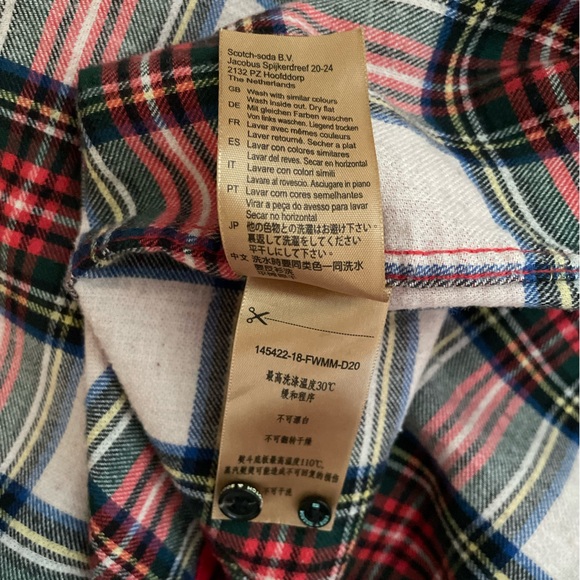 Men’s Maison Scotch & Soda red plaid button down. Perfect for fall ! 🍁🍁🍁 - Picture 5 of 10